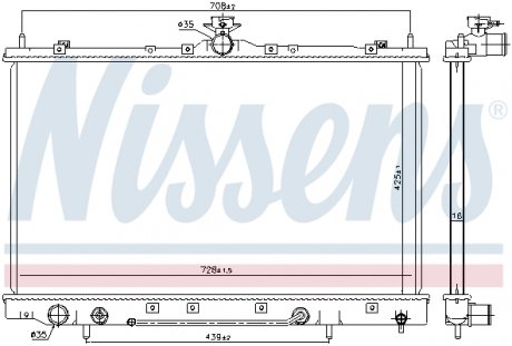 Радіатор охолодження MITSUBISHI GRANDIS (04-) 2.4 i 16V (вир-во) NISSENS 628975 (фото 1)