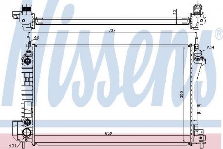 Радіатор охолодження OPEL VECTRA C (02-) (вир-во) NISSENS 63023 (фото 1)