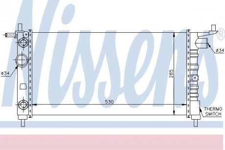 Радіатор охолодження OPEL CORSA B (93-) 1.4 i (вир-во) NISSENS 63284 (фото 1)