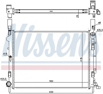 Радіатор охолодження RENAULT KANGOO II (08-) 1.5 dCi (вир-во) NISSENS 637618 (фото 1)