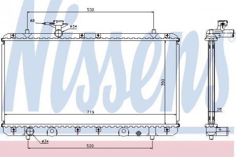 Радіатор охолоджування NISSENS 64167A (фото 1)