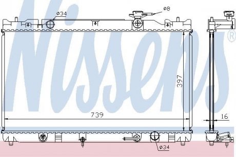 Радіатор охолодження TOYOTA CAMRY (01-) 2.0/2.4 (вир-во) NISSENS 646351 (фото 1)