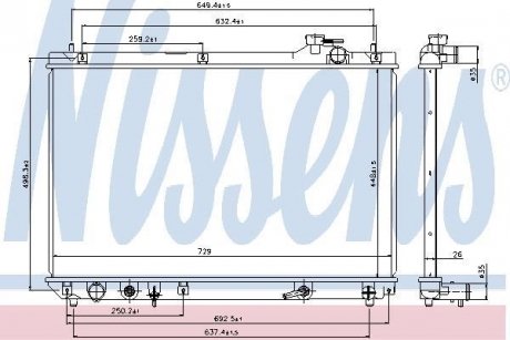 Радіатор охолодження LEXUS RX I (MCU15) (97-) (вир-во) NISSENS 64659 (фото 1)