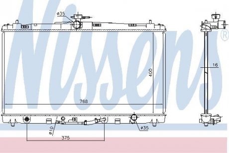 Радіатор охолодження TOYOTA CAMRY (XV5) (11-) (вир-во) NISSENS 646906 (фото 1)