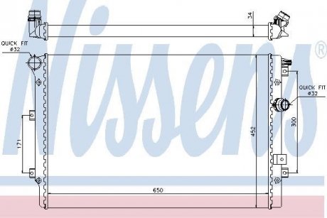 Радіатор охолодження SEAT; VW (вир-во) NISSENS 65015 (фото 1)