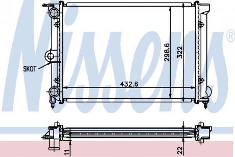 Радіатор охолодження VW JETTA/PASSAT B2/POLO II (вир-во) NISSENS 651631 (фото 1)