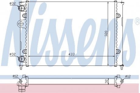 Радиатор охлаждения VW GOLF III (1H) (91-) 1.4-1.6 (пр-во) NISSENS 651851 (фото 1)