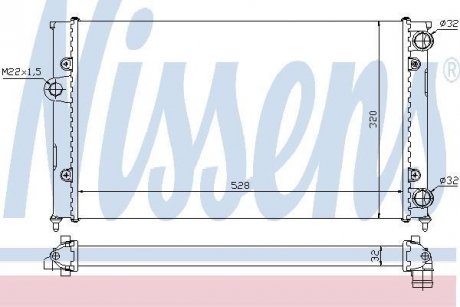Радіатор охолодження VW GOLF III (91-) 1.8i (вир-во) NISSENS 651941 (фото 1)