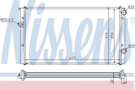 Радиатор охолодження VW GOLF III (1H) (91-) 1.9 D (вир-во) NISSENS 652461 (фото 1)