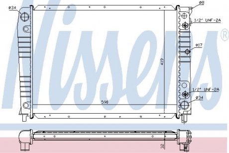 Радиатор охолодження VOLVO 940 (944, 945) (90-) 2.3 i (вир-во) NISSENS 65537A (фото 1)