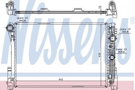 Радиатор охлождения MERCEDES C-CLASS W 204 (07-) C 180 KOMPRESSOR (пр-во) NISSENS 67161 (фото 1)