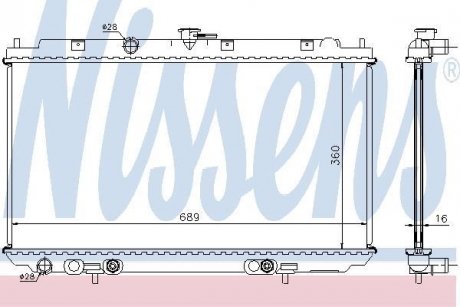 Радиатор охлаждения NISSAN PRIMERA (P12, W12) (02-) (пр-во) NISSENS 67345A (фото 1)