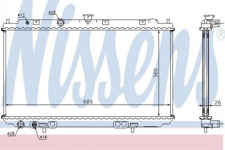 Радіатор охолоджування NISSENS 67348A (фото 1)