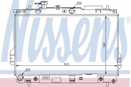 Радіатор охолодження HYUNDAI MATRIX (FC) (01-) AT (вир-во) NISSENS 67480 (фото 1)