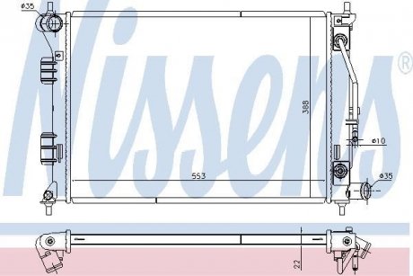 Радиатор охлаждения HYUNDAI ELANTRA/KIA CERATO (2011) (пр-во) NISSENS 675014 (фото 1)