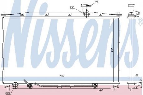 Радиатор охлаждения HYUNDAI Santa Fe II (CM) (пр-во) NISSENS 67505 (фото 1)