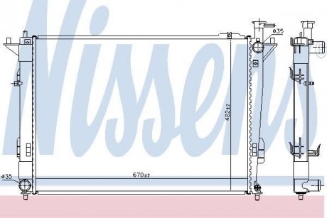 Радіатор охолодження двигуна HYUNDAI SANTA FE (2013-) (вир-во) NISSENS 675068 (фото 1)