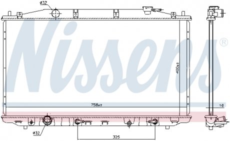 Радіатор охолодження двигуна HONDA ACCORD (08-) (вир-во) NISSENS 68138 (фото 1)