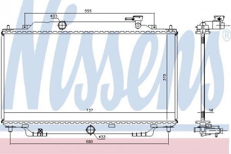 Радиатор охолодження MAZDA 3 (BM) (13-) (вир-во) NISSENS 68555 (фото 1)