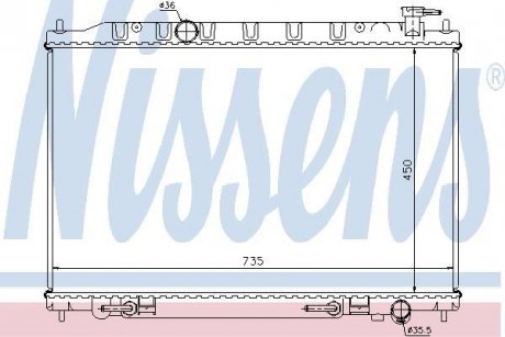 Радиатор охолодження NISSAN MURANO (04-) 3.5i AT (вир-во) NISSENS 68712 (фото 1)