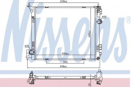Радиатор охолоджування NISSENS 68788 (фото 1)