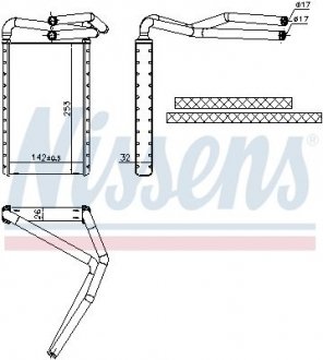 Радіатор обігрівача KIA SORENTO I (BL) (02-) 3.3 i V6 24V (вир-во) NISSENS 707177 (фото 1)