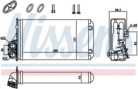 Радиатор отопителя OPEL VIVARO/ RENAULT TRAFIC II (2001) (пр-во) NISSENS 707184 (фото 1)