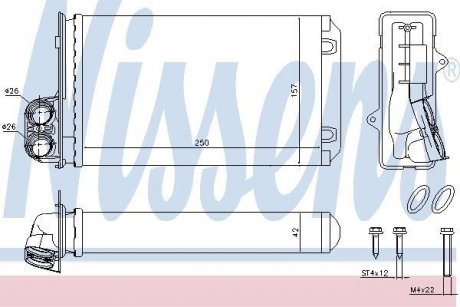 Радиатор печки PEUGEOT 405 (87-) 1.4-2.0 (пр-во) NISSENS 72935 (фото 1)