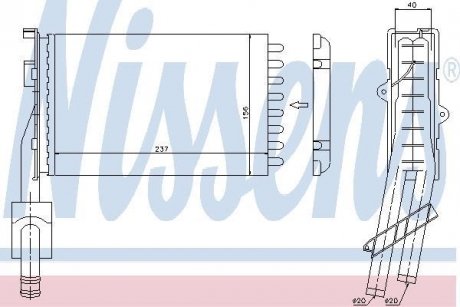 Радиатор пічки RENAULT R 21 (89-) (вир-во) NISSENS 73352 (фото 1)
