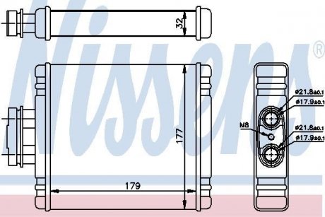 Радиатор печки AUDI; SEAT; SKODA; VW (пр-во) NISSENS 73654 (фото 1)