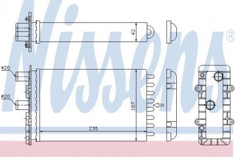 Радіатор печі VW TRANSPORTER T4 (90-) 2.0-2.8 (вир-во) NISSENS 73974 (фото 1)