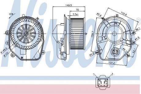 Вентилятор салона AUDI, SKODA, VW (пр-во) NISSENS 87030 (фото 1)