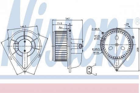 Вентилятор обігрівача FIAT DUCATO (94-)(вир-во) NISSENS 87128 (фото 1)