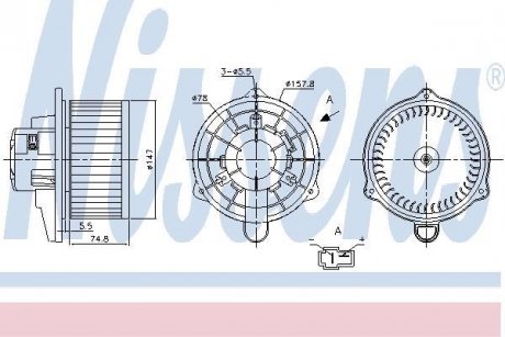 Вентилятор обігрівача HYUNDAI ACCENT (MC) (05-) 1.4 i 16V (вир-во) NISSENS 87270 (фото 1)