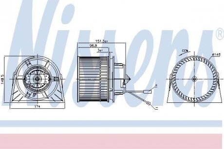 Вентилятор обігрівача OPEL VECTRA B (95-) (вир-во) NISSENS 87443