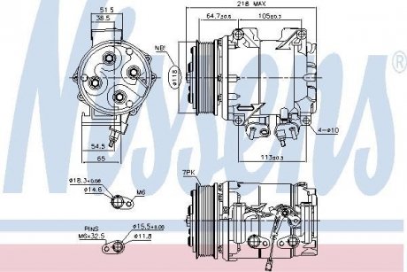 Компрессор кондиціонера HONDA ACCORD VII NISSENS 890128 (фото 1)