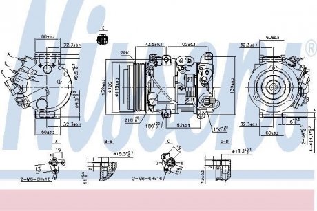 Компрессор кондиціонера LEXUS RX II (MCU30, MHU38, GSU35) (03-) 350 (вир-во) NISSENS 890158 (фото 1)