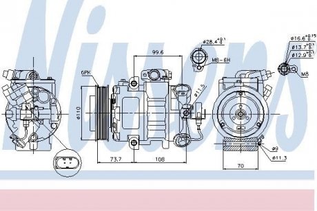 Компрессор кондиціонера AUDI; SEAT; SKODA; Volkswagen NISSENS 89026 (фото 1)