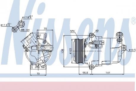 Компрессор кондиціонера OPEL ASTRA H 04- NISSENS 89038 (фото 1)