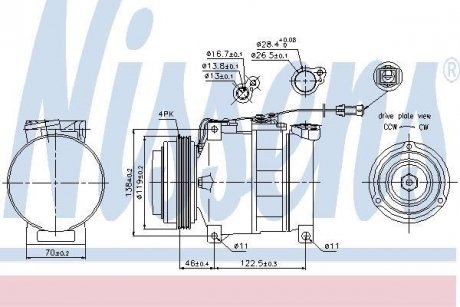 Компрессор кондиционера AUDI, SKODA, VW (Пр-во) NISSENS 89045 (фото 1)