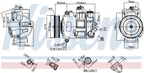 Компрессор кондиционера VW-TOURAN TDI 03- аналог 89020 NISSENS 890632 (фото 1)