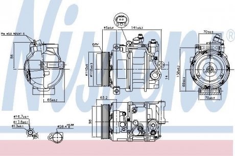 Компресор кондиціонера MERCEDES C-CLASS W203 (старий номер 89033) NISSENS 890634 (фото 1)