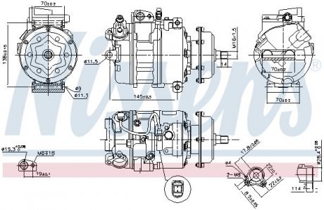 Компресор кондиціонера VW-TRANSPORTER T5 (без муфти) NISSENS 890635 (фото 1)