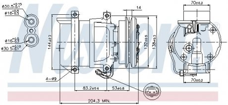 Компрессор кондиционера DAEWOO LANOS 97- 1.3-1.6 NISSENS 89108 (фото 1)