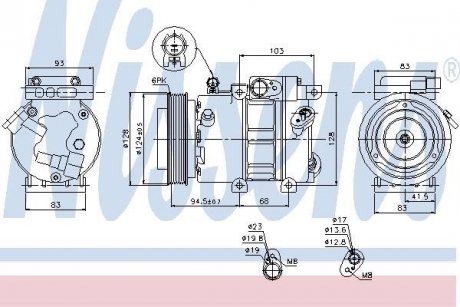 Компрессор кондиционера Hyundai Elantra/Kia Ceed 06-/I30/I30CW 07- NISSENS 89285 (фото 1)