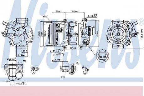 Компресор кондиціонера TOYOTA AURIS, AVENSIS, COROLLA (вир-во) NISSENS 89314 (фото 1)