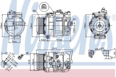 Компрессор кондиционера MERCEDES GL-CLASS W 164 (06-) NISSENS 89412 (фото 1)