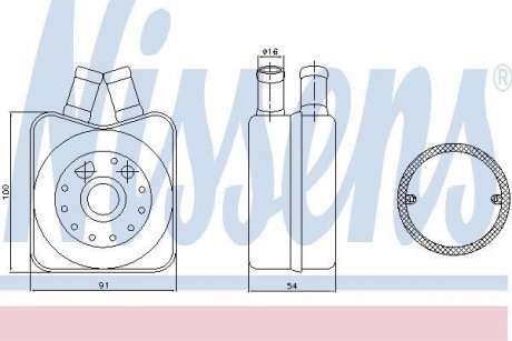 Радиатор масляный AUDI, SEAT, SKODA, VW (пр-во) NISSENS 90606 (фото 1)