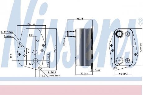 Радиатор масляный MВ SPRINTER W901-905/VITO I W 638 (пр-во) NISSENS 90618 (фото 1)