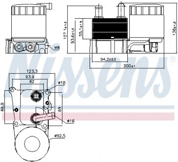 Радиатор масляный FORD TRANSIT CONNECT (TC7) (02-) 1.8 TDCi (пр-во) NISSENS 90696 (фото 1)